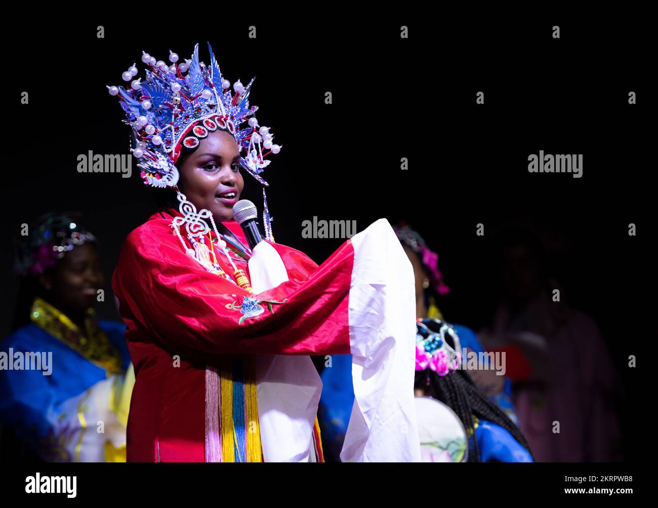Nairobi, Kenya. 28th Nov, 2022. Kenyan students perform traditional