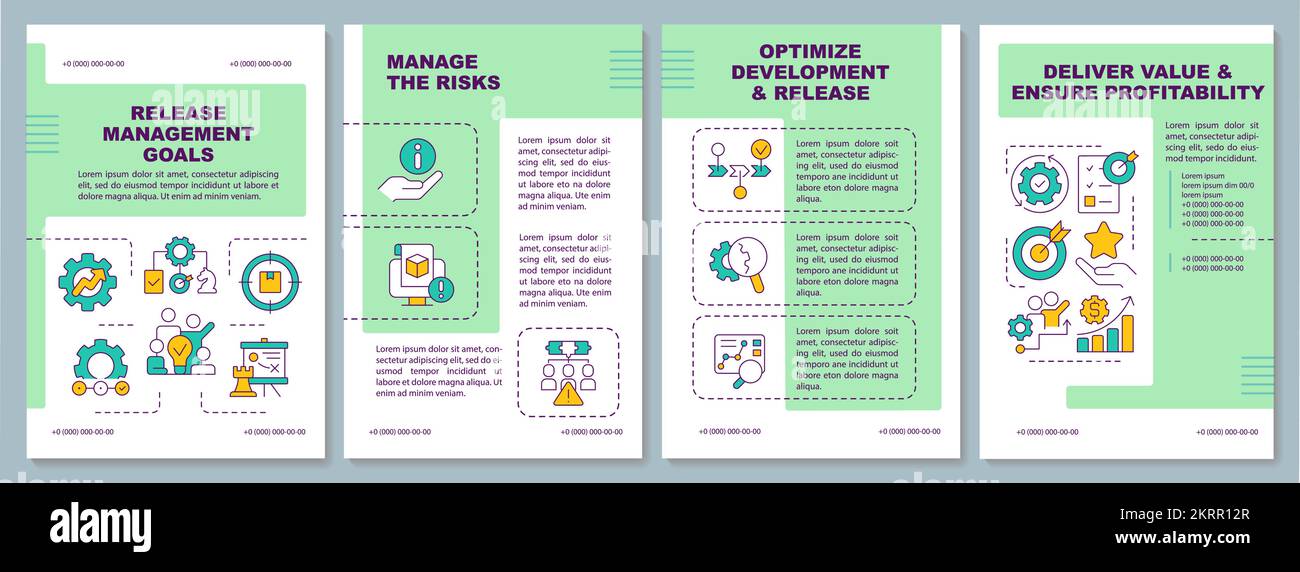 Release management purposes brochure template Stock Vector