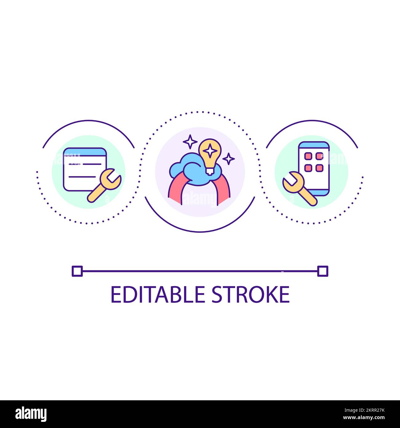 Smartphone adjustment loop concept icon Stock Vector