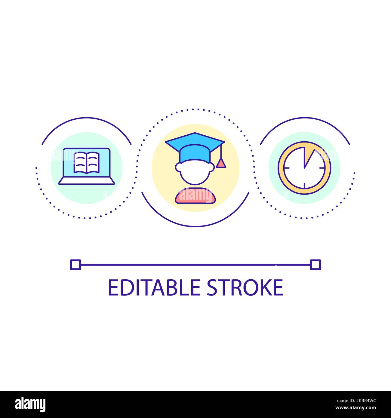 Distance learning loop concept icon Stock Vector