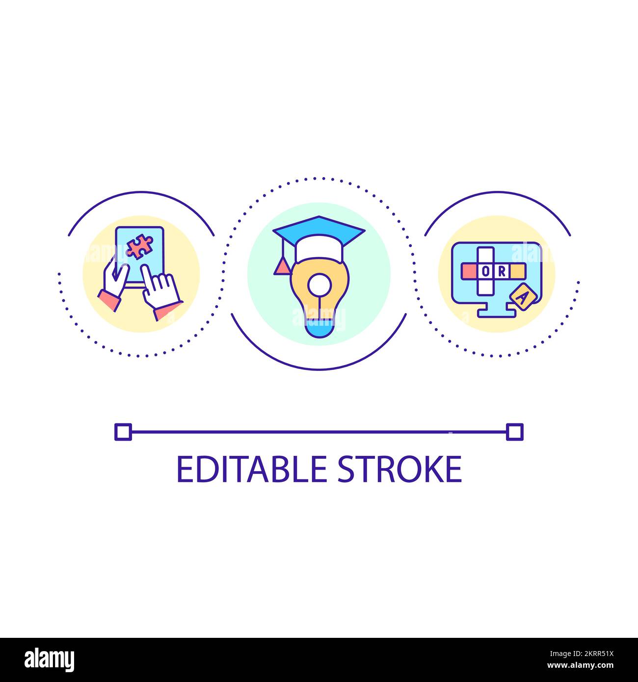 Solve logical issue loop concept icon Stock Vector