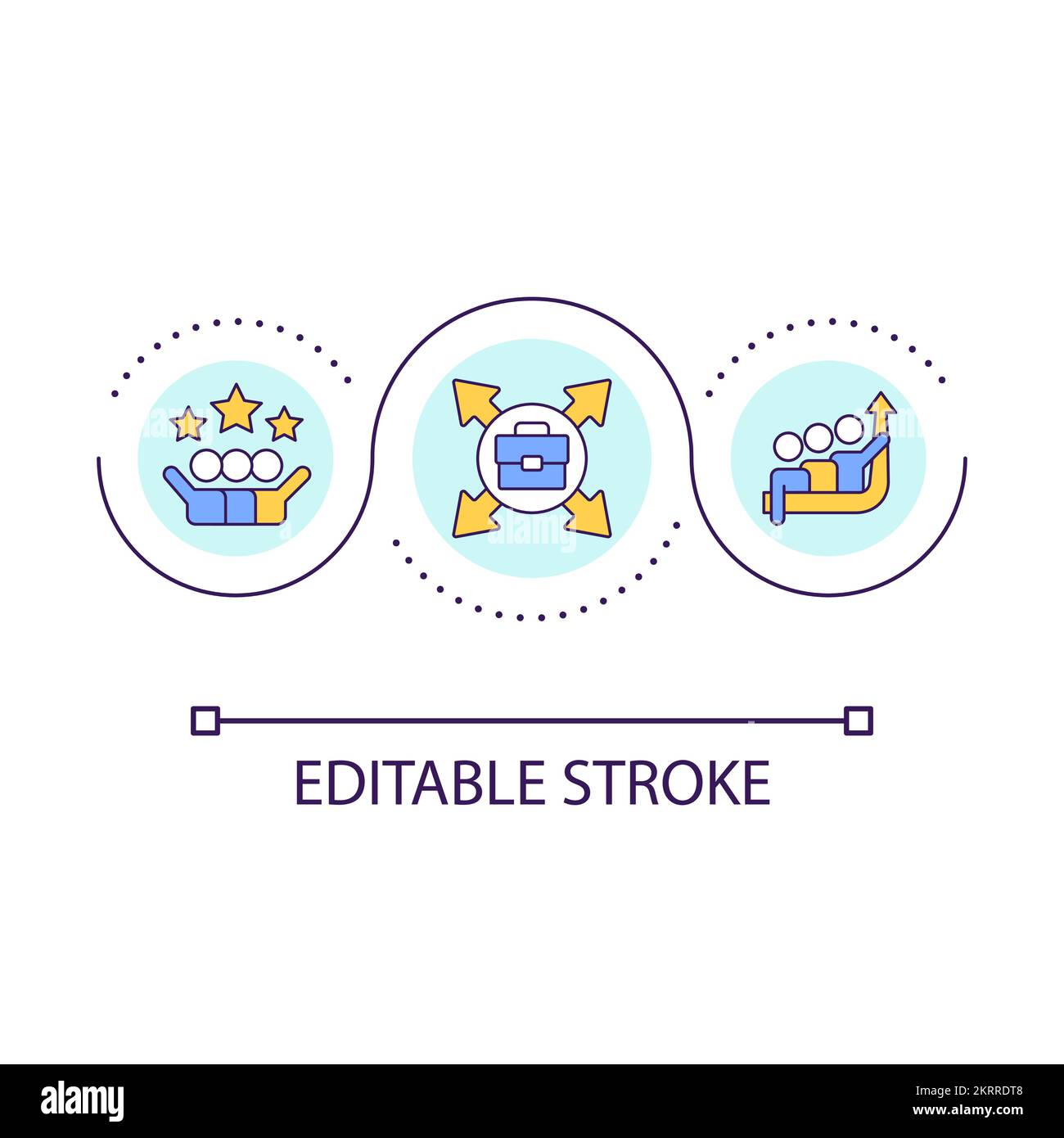 Career growth loop concept icon Stock Vector
