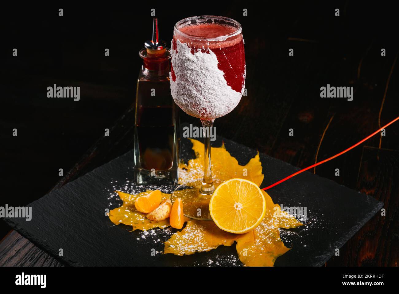 Winter sleep cocktail is based on cranberry juice, raspberry honey