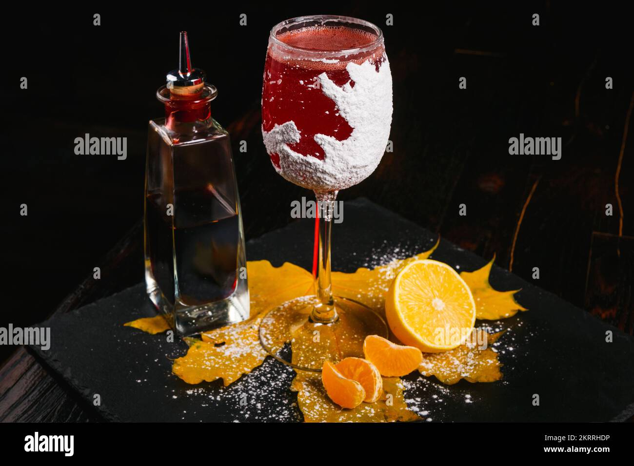 Winter sleep cocktail is based on cranberry juice, raspberry honey