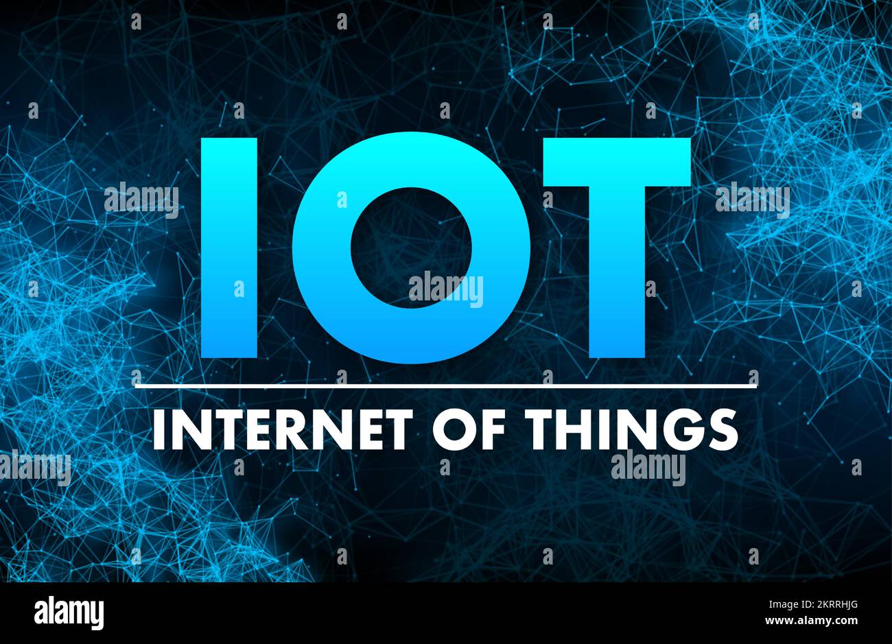 IOT of things. Spider web of network connections. Vector