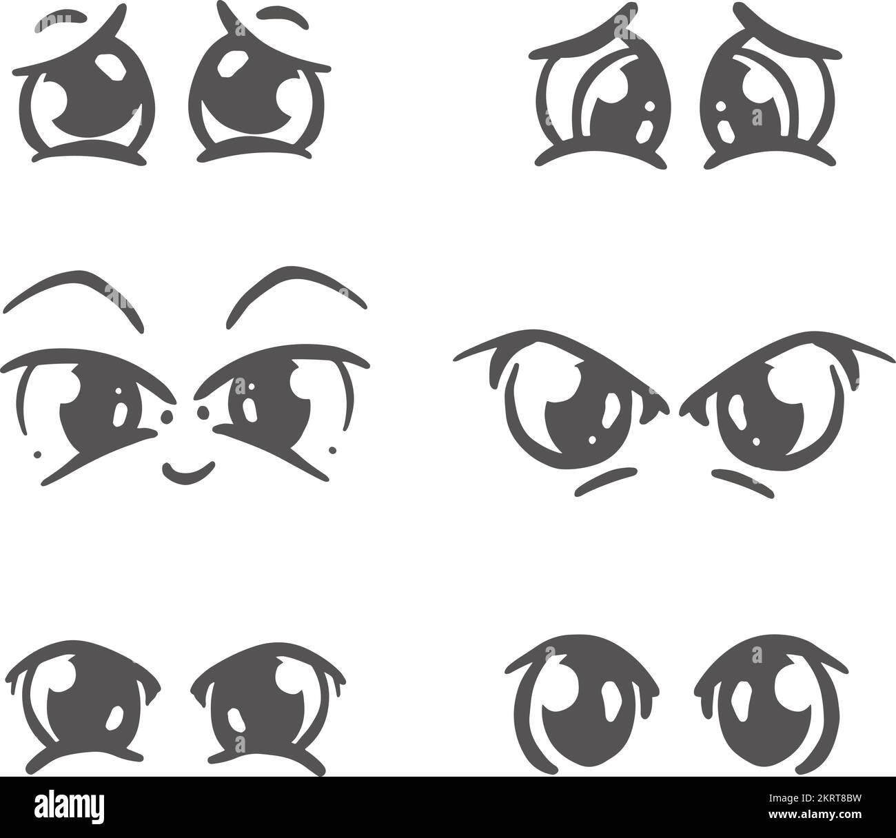 Collection of Funny Cartoon Eyes Icon Logo Ideas Set in Vector Stock ...