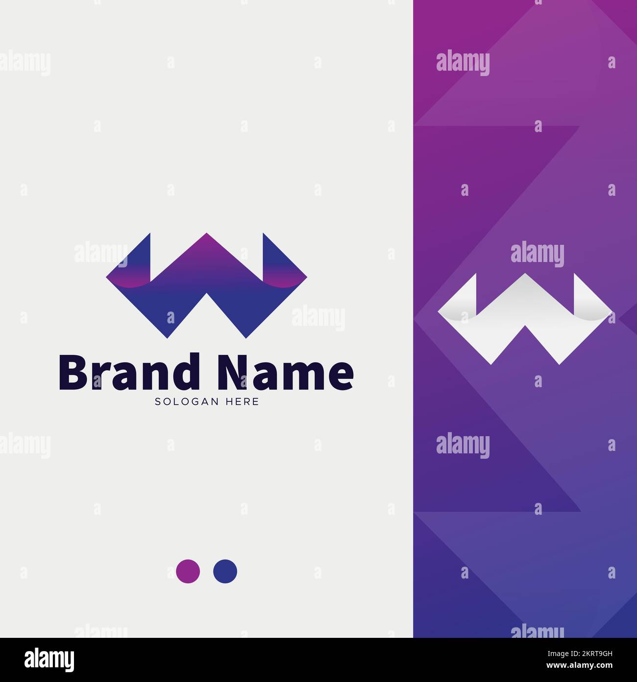 Letter W logo and icon design, Alphabet W logo template. Stock Vector