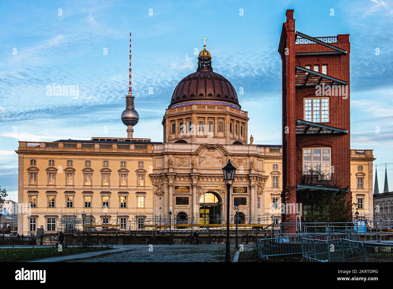 Reconstruction of corner of Schinkel’s Bauakademie  and Berlin Palace Reconstruction as the Humboldt Forum, Mitte,Berlin,Germany Stock Photo