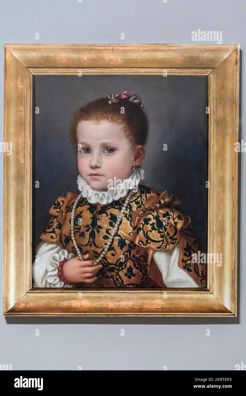 accademia carrara art gallery: portrait, giovan battista moroni, 1570, bergamo, italy Stock Photo