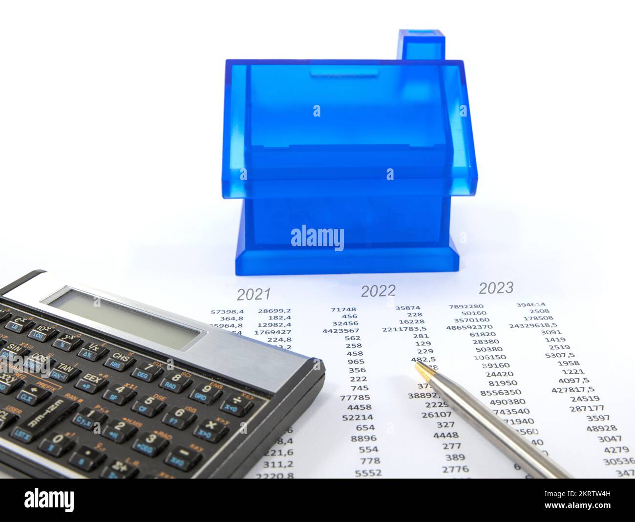 calculating the finance situation for 2020 Stock Photo