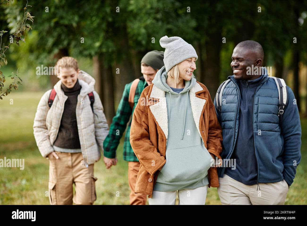 Group young friends hiking hi-res stock photography and images - Alamy