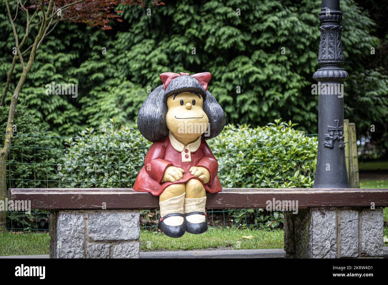 OVIEDO, SPAIN-AUGUST 10, 2021: Mafalda statue (Sculptor: Pablo Irrgang) Stock Photo