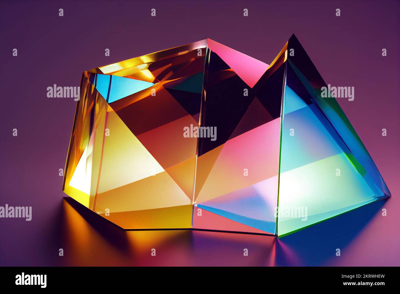 Glass prism Refracting light in vivid rainbow colors Stock Photo Alamy