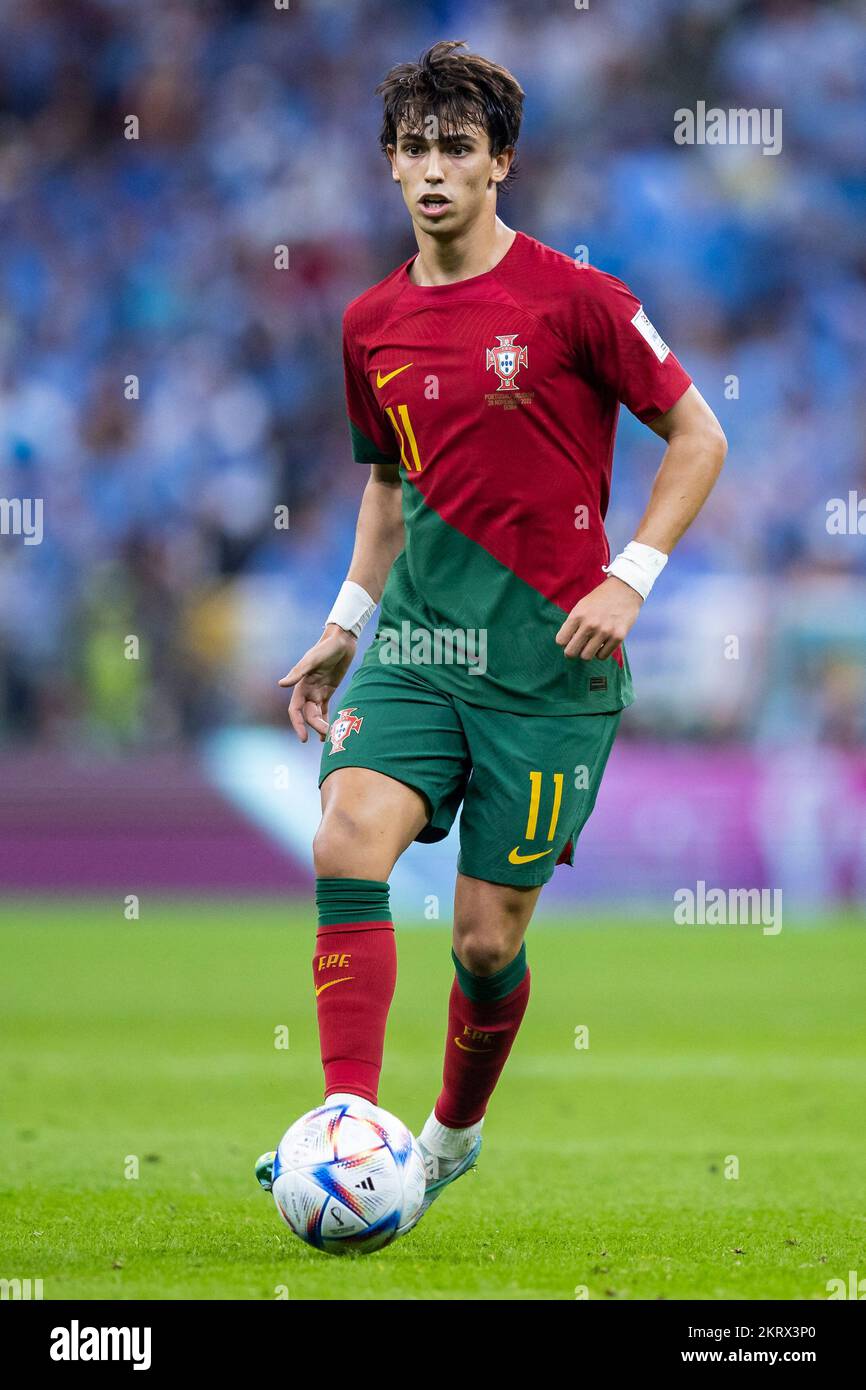 Lusail, Qatar. 28th Nov, 2022. Soccer: World Cup, Portugal - Uruguay, Preliminary round, Group H, Matchday 2, Lusail Iconic Stadium, Portugal's Joao Félix in action. Credit: Tom Weller/dpa/Alamy Live News Stock Photo