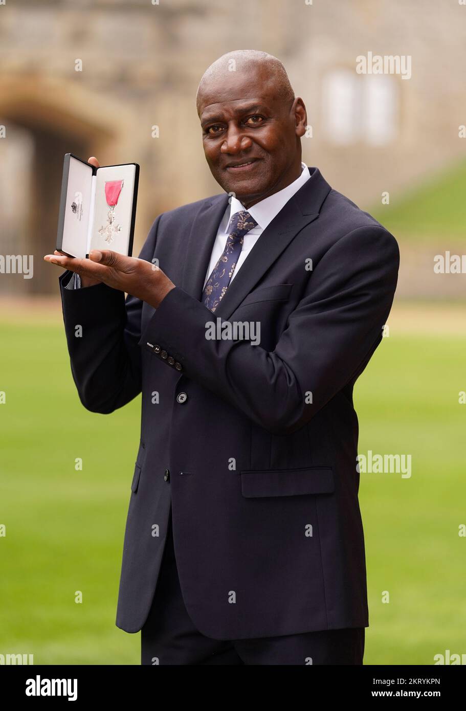 Gary Bennett, Patron of Show Racism The Red Card, after being made a MBE (Member of the Order of the British Empire) by King Charles III at Windsor Castle. Picture date: Tuesday November 29, 2022. Stock Photo