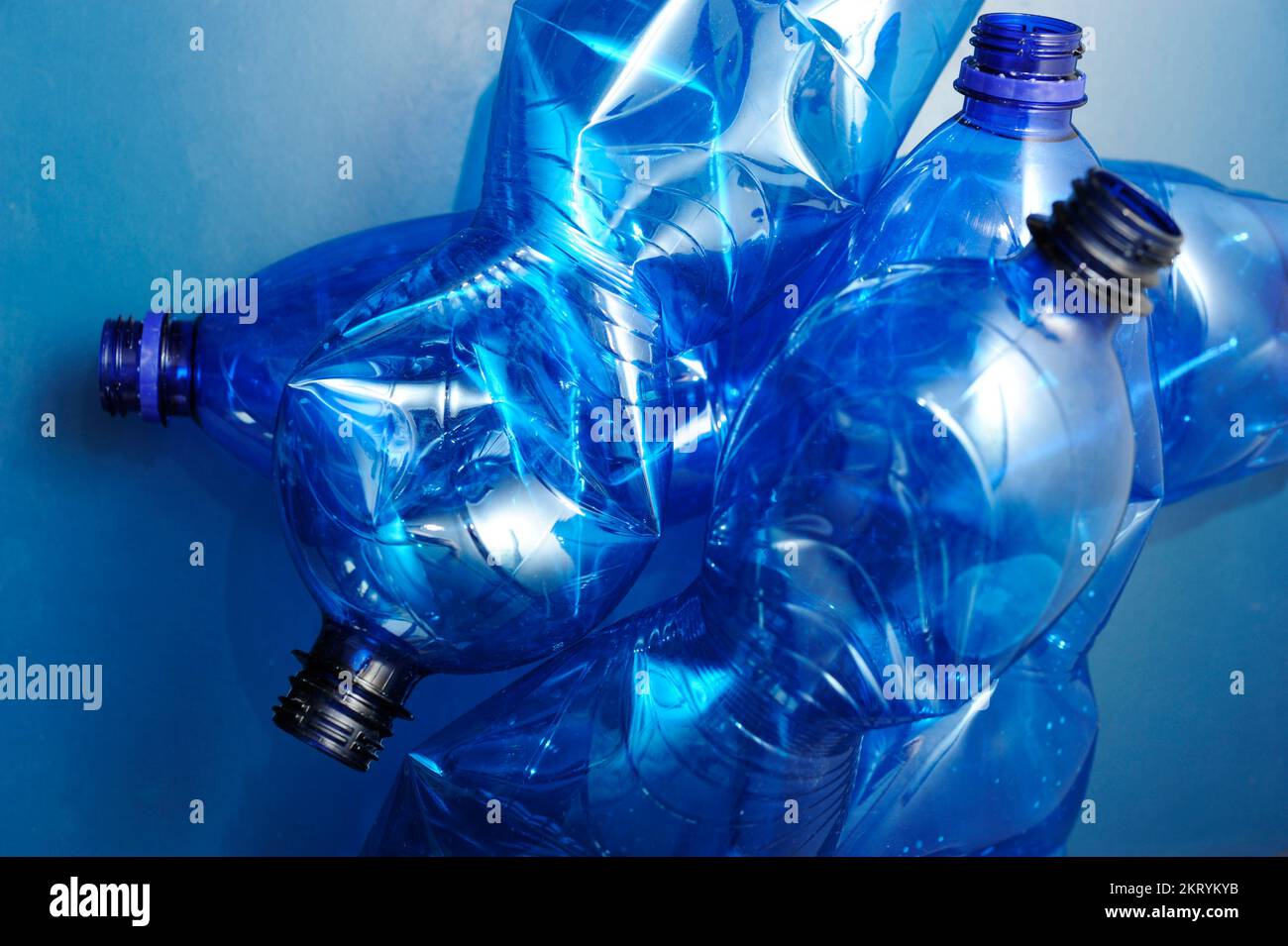 empty blue plastic bottles, recycling concept Stock Photo Alamy
