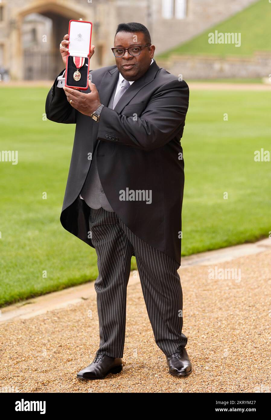 Professor Sir Isaac Julien after being made a Knight Bachelor by King Charles III at Windsor Castle. Picture date: Tuesday November 29, 2022. Stock Photo