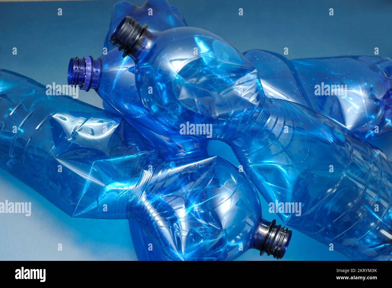 empty blue plastic bottles, recycling concept Stock Photo Alamy