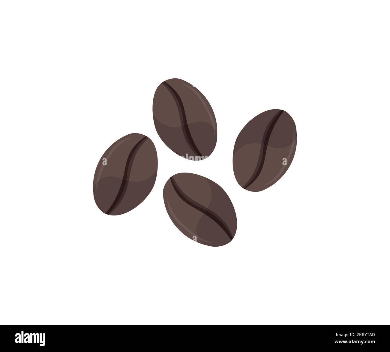 Falling realistic coffee beans logo design. Flying  coffee grains. Applicable for cafe advertising, package, menu design. Roasted coffee beans. Stock Vector