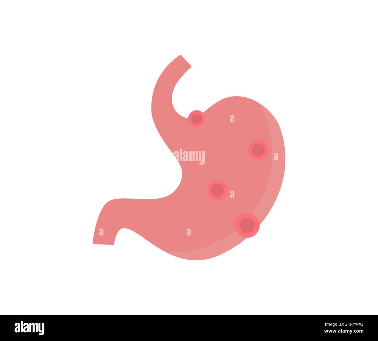 Stomach painful suffering from stomachache causes, gastric ulcer, appendicitis or gastrointestinal system disease logo design. Healthcare. Stock Vector