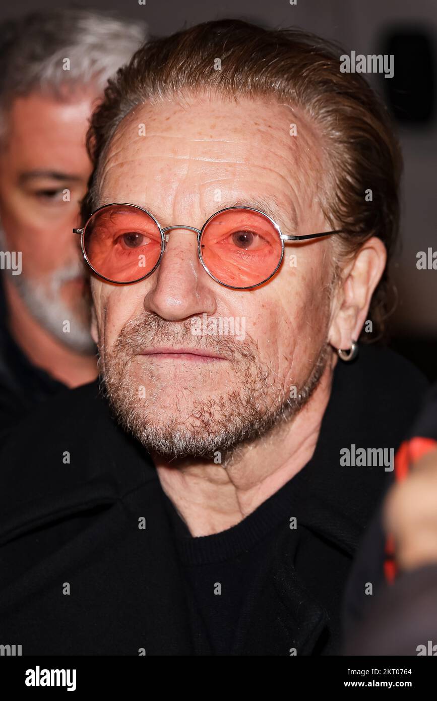 Milan, Italy. 27th Nov, 2022. Bono of U2 arrives at Che Tempo Che Fa tv show on November 27, 2022 in Milan, Italy (Photo by Alessandro Bremec/NurPhoto) Credit: NurPhoto/Alamy Live News Stock Photo