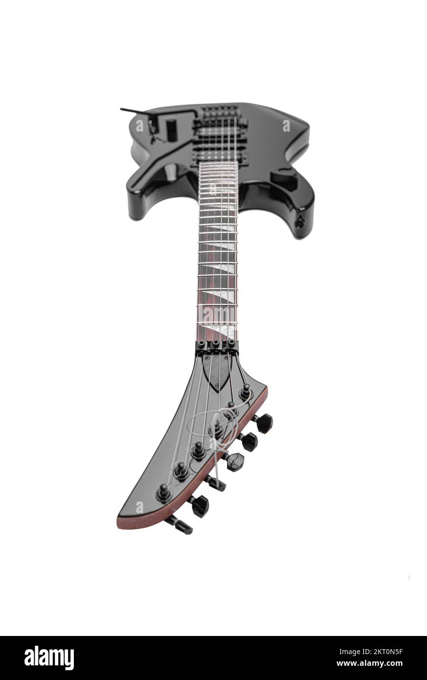 Black electric guitar on white background Stock Photo - Alamy