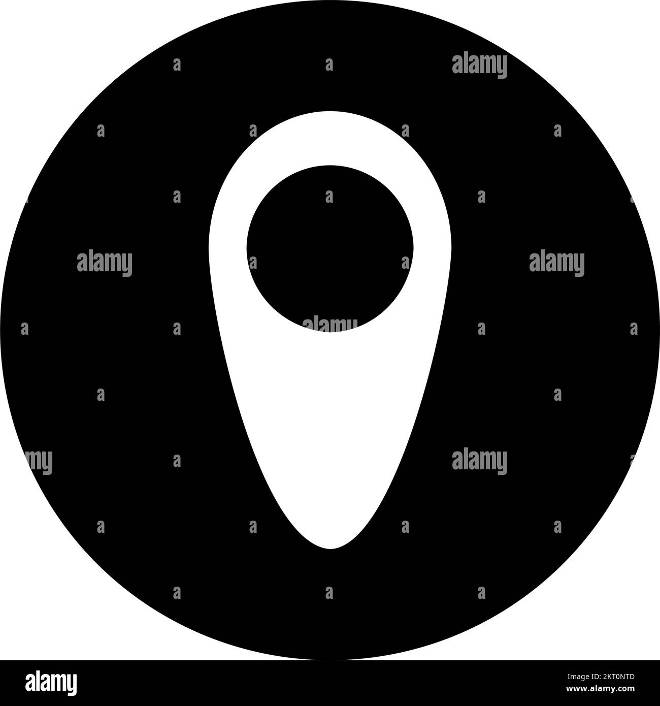 Black and white GPS icon, location icon, address icon, location icon