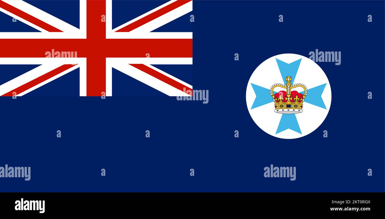 Flag of Queensland of Australia) white disc with the