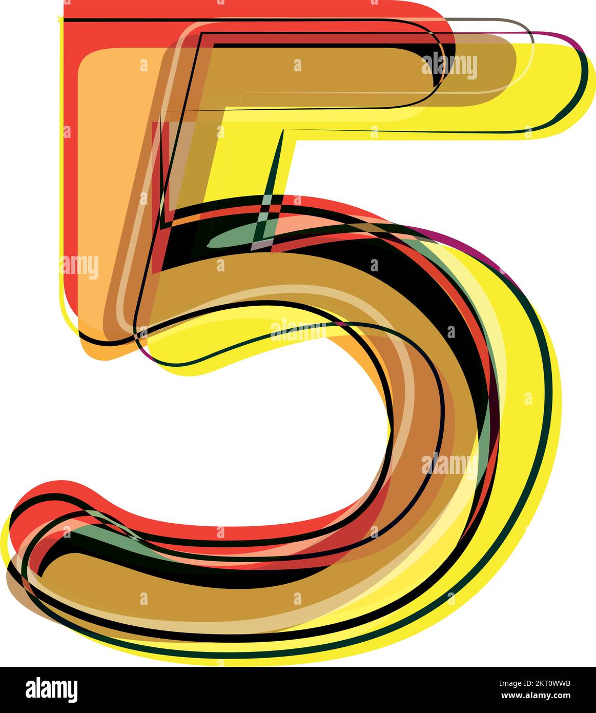  Abstract Colorful Number 5 Vector illustration Stock Vector Image & Art ...