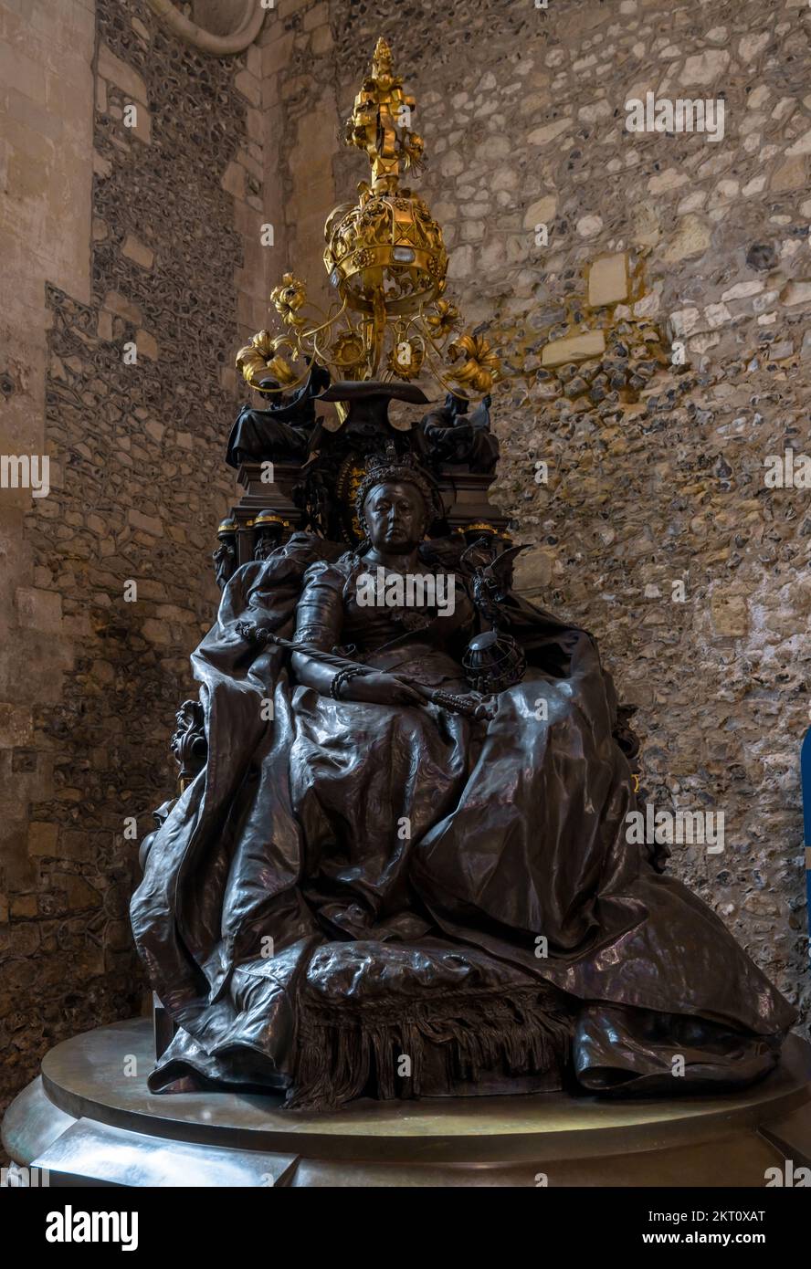 Winchester, United Kingdom 8 September, 2022 view of the statue of