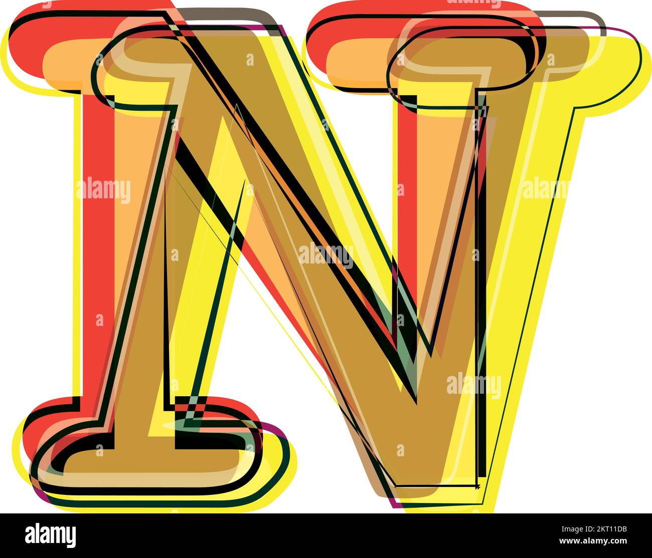 Abstract Colorful Letter N Vector illustration Stock Vector Image & Art ...