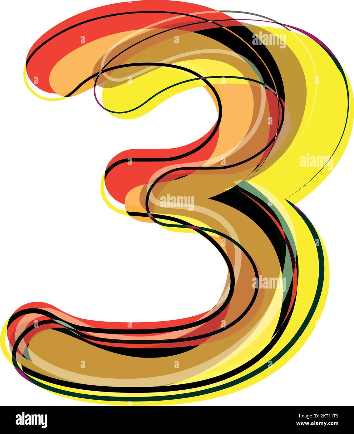  Abstract Colorful Number 3 Vector illustration Stock Vector Image & Art ...