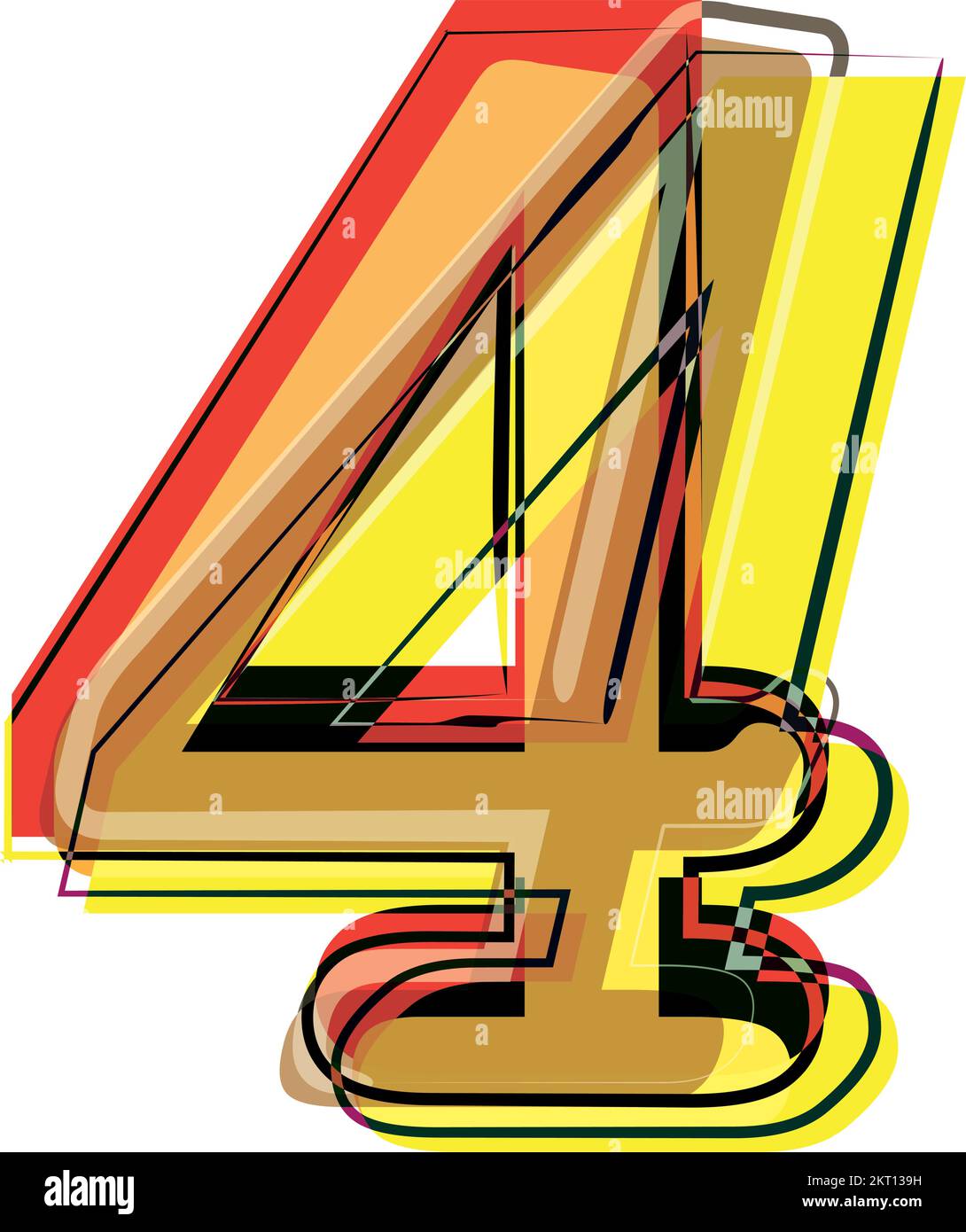  Abstract Colorful Number 4 Vector illustration Stock Vector Image & Art ...