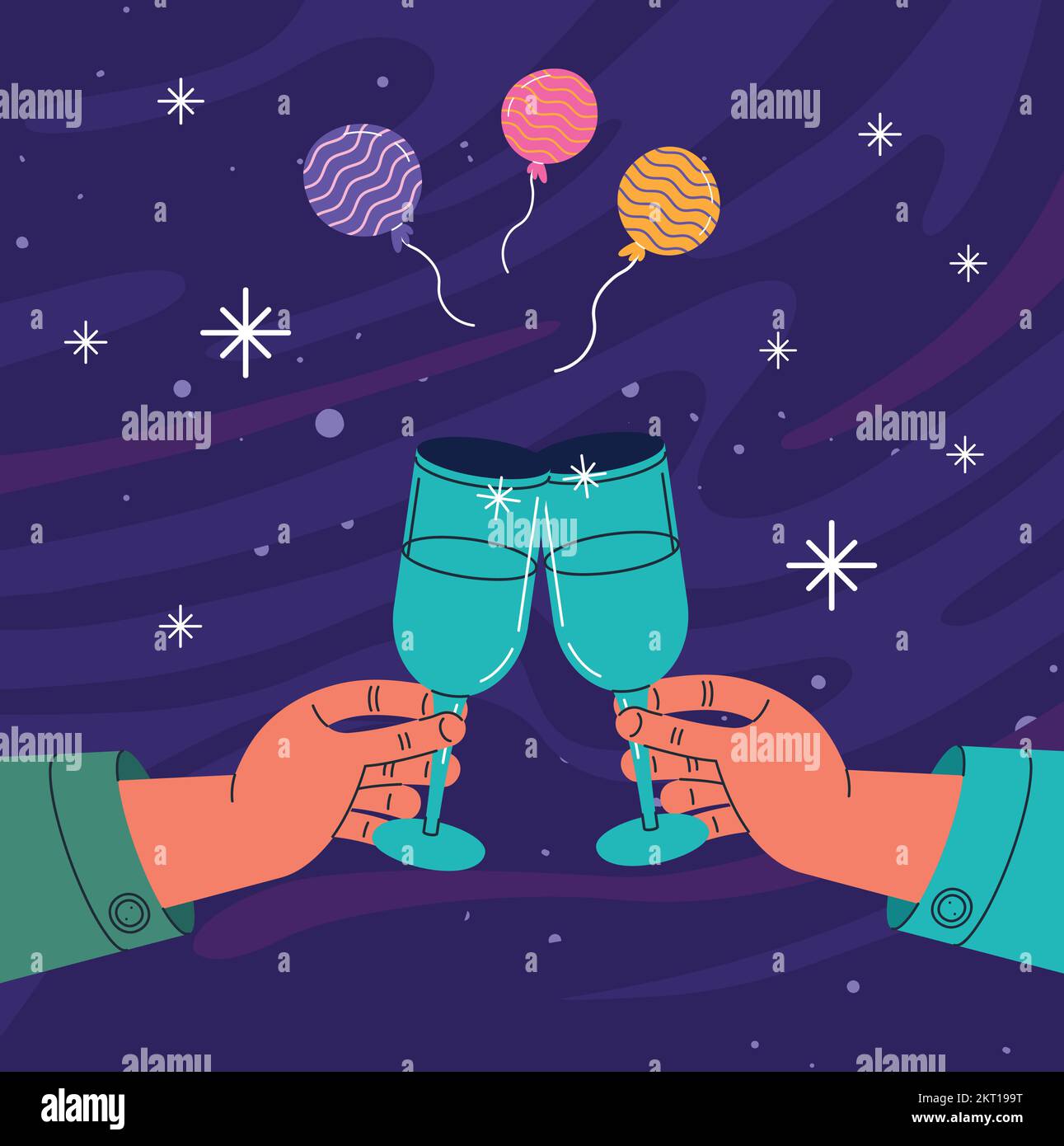 hands toasting abd balloons icons Stock Vector Image & Art Alamy