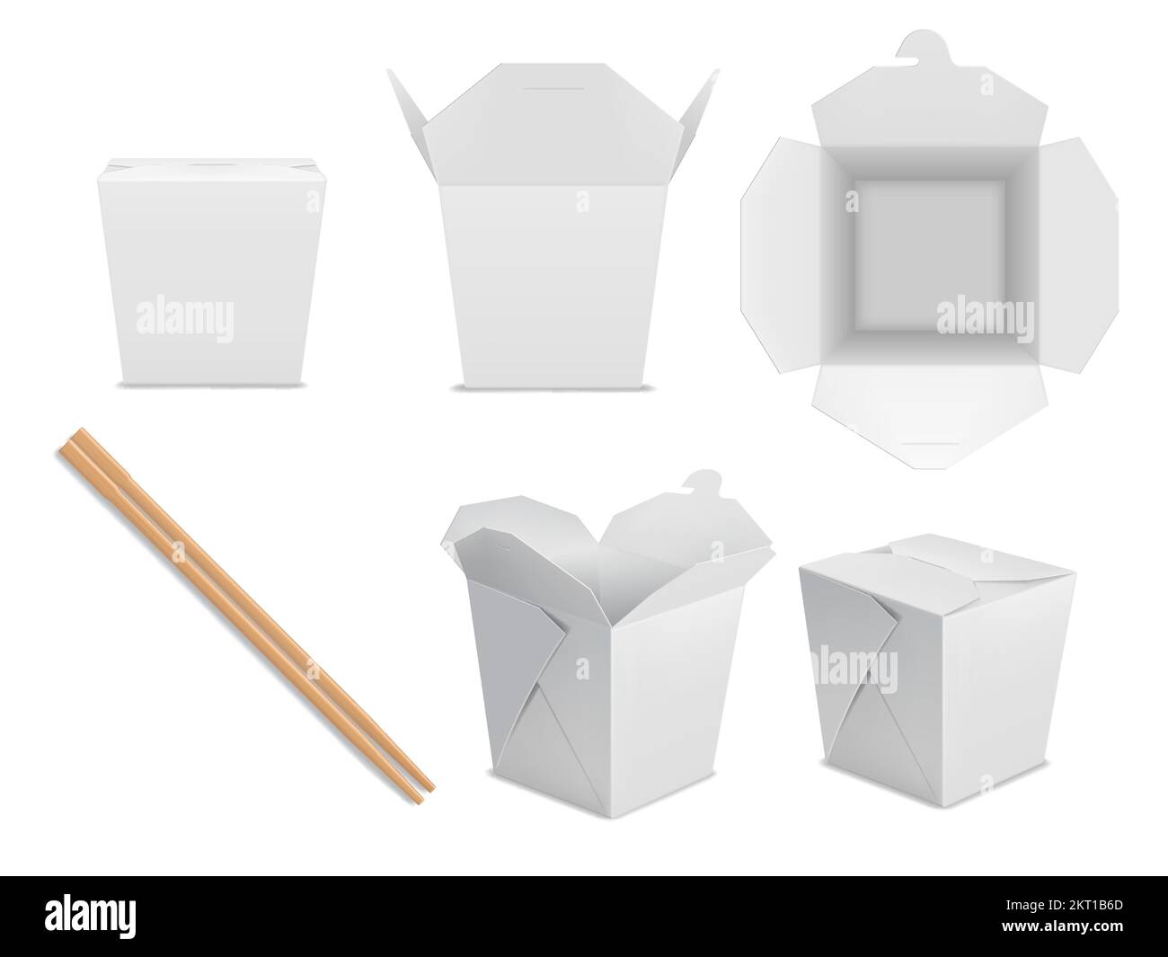 Asian noodle box package mockup. Chinese takeaway fast food box with