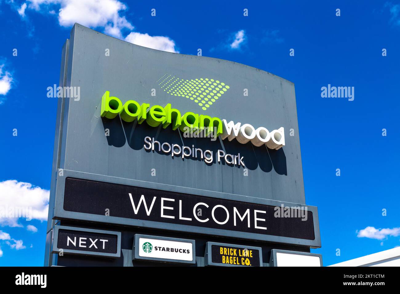 Borehamwood Shopping Park, Borehamwood, UK Stock Photo