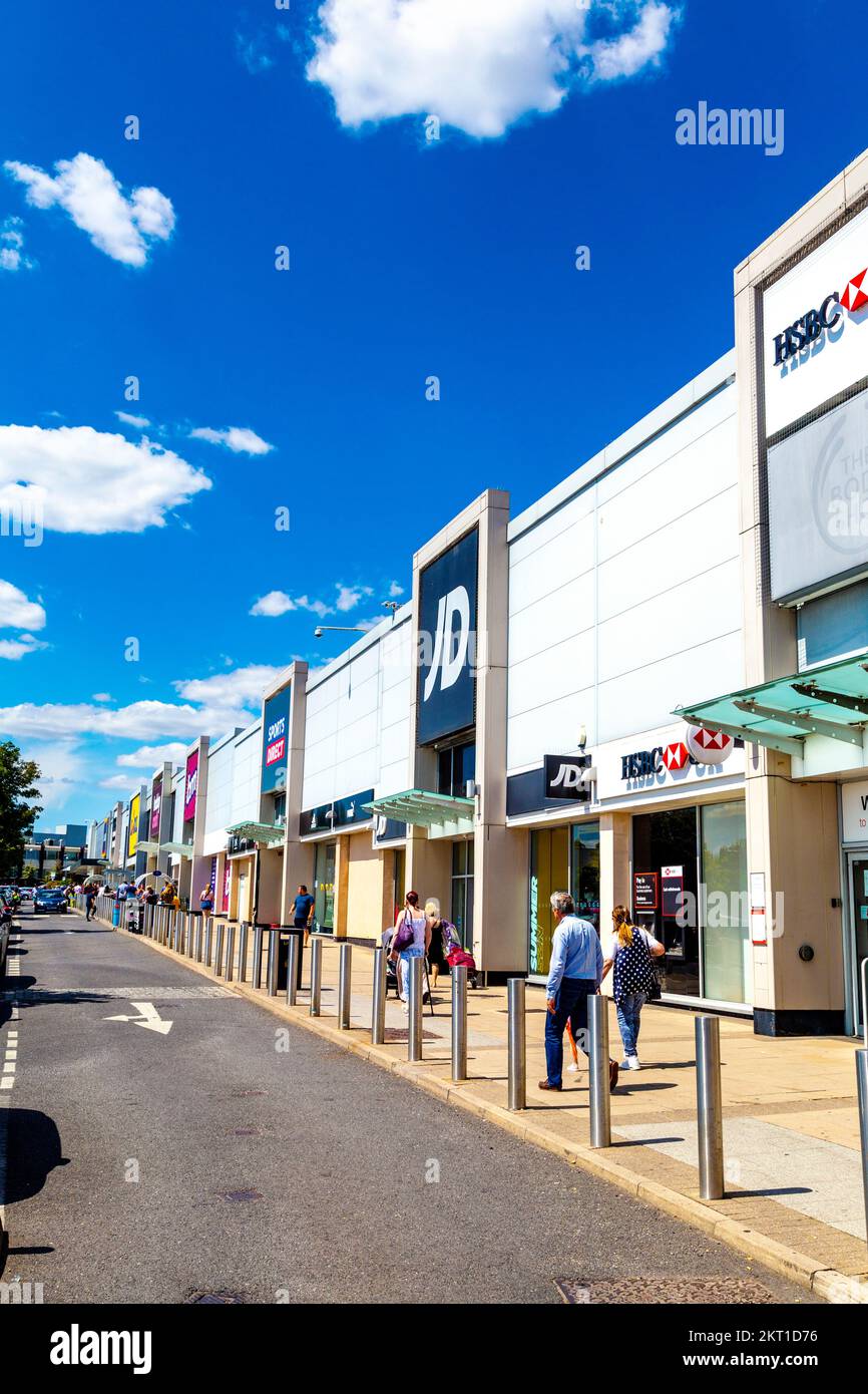 Borehamwood Shopping Park, Borehamwood, UK Stock Photo