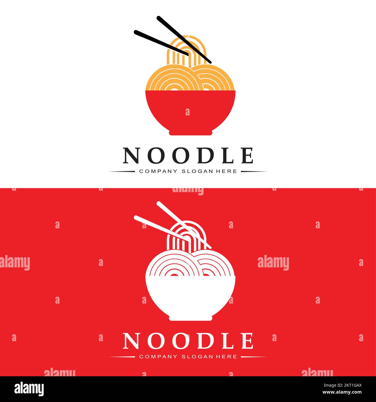 Noodles Logo, Asian Food Vector, Design Suitable For Ramen Noodle Shops And Restaurants Stock