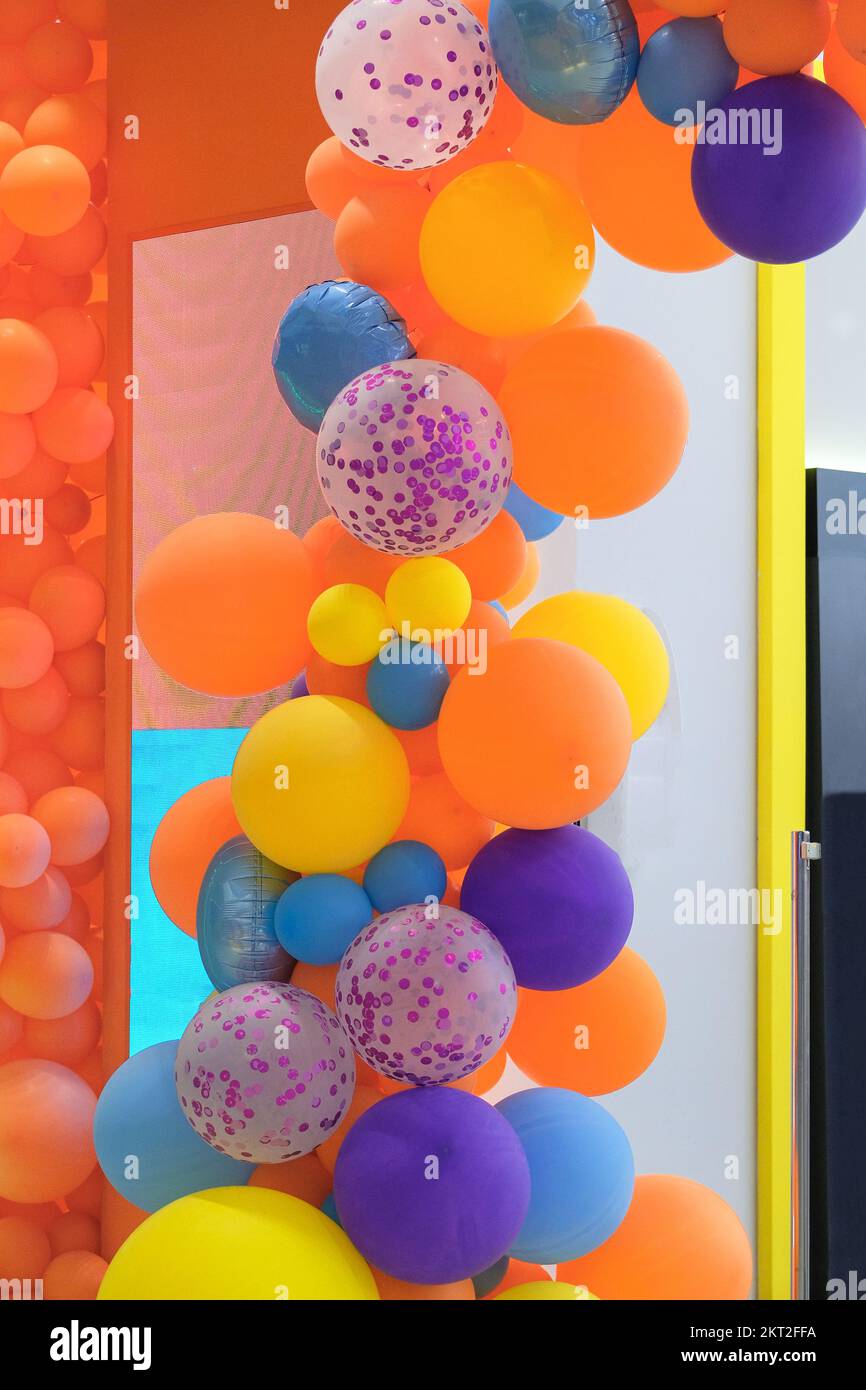 Balloons for decoration shopping center near the candy section Stock