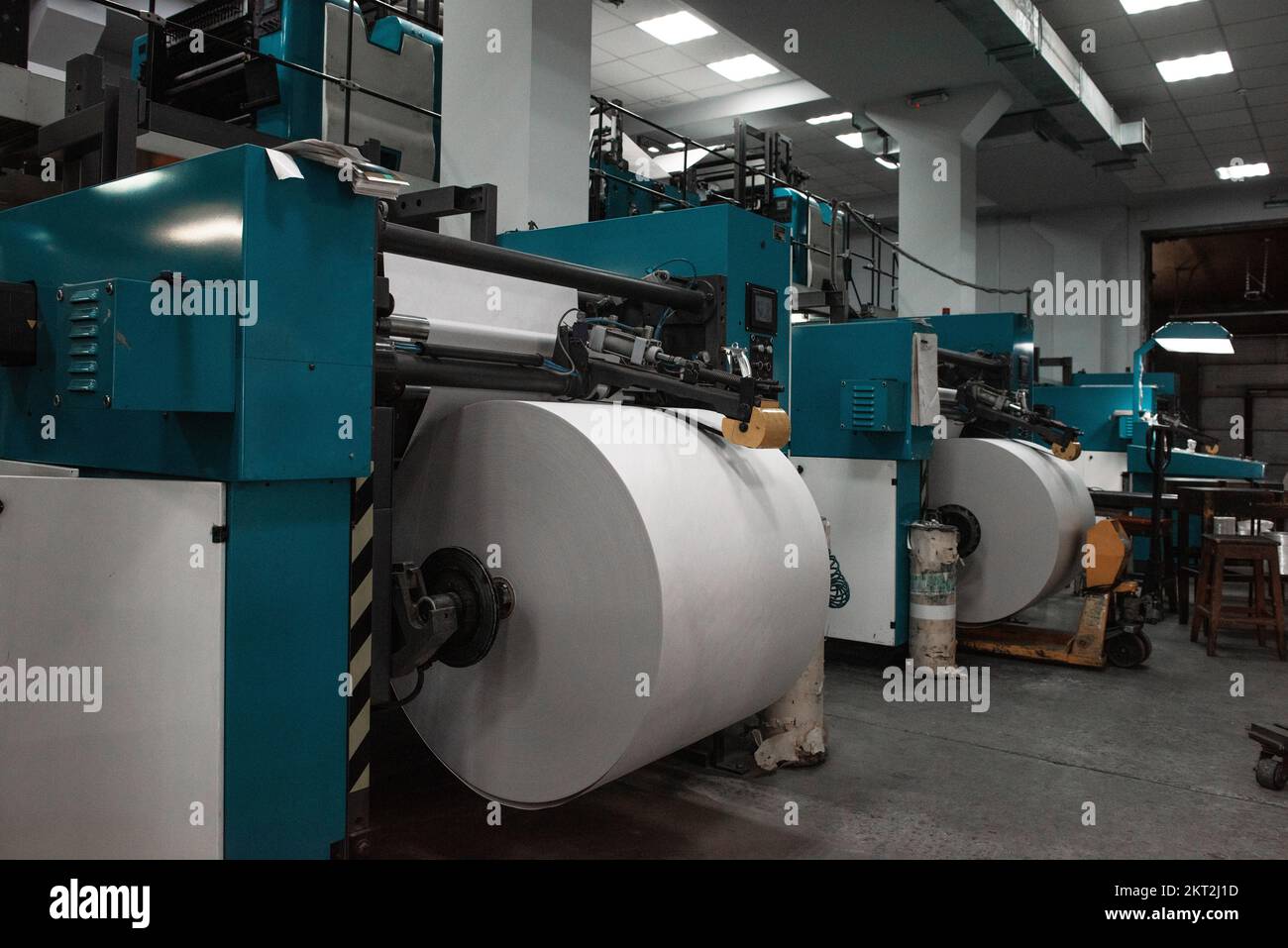 Printing house warehouse interior with printing machine Stock Photo Alamy