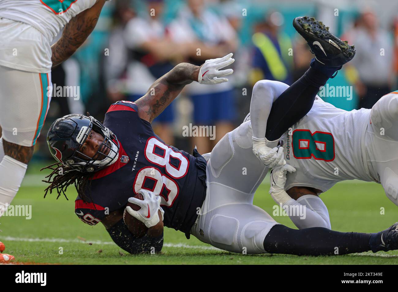 August 19, 2023: Miami Dolphins safety Jevon Holland (8) during a preseason  game between the Miami Dolphins and the Houston Texans in Houston, TX.  Trask Smith/CSM Stock Photo - Alamy