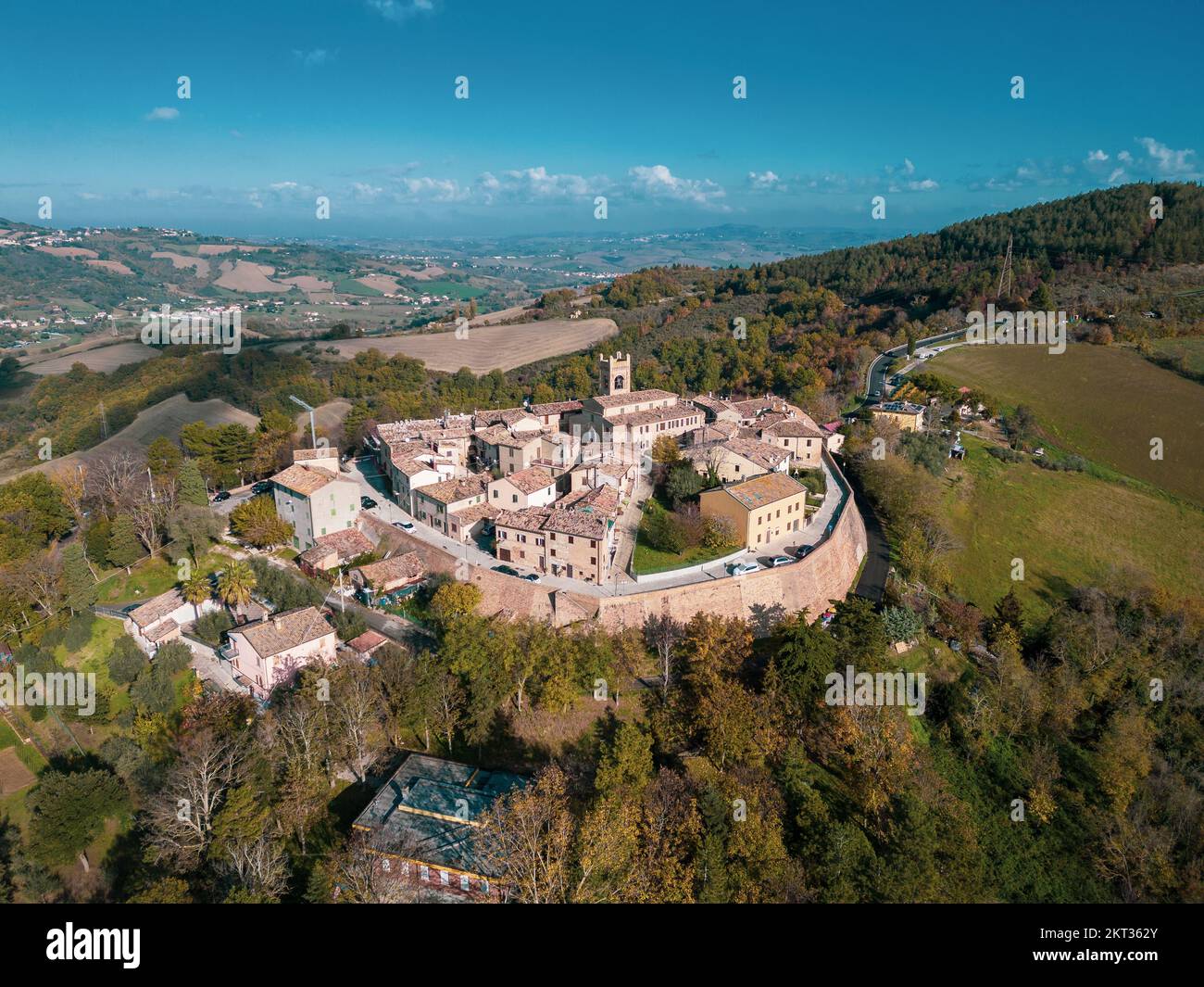 Italy, November 26, 2022: aerial view of the medieval village of  Montefabbri in the province of Pesaro and Urbino in the Marche region Stock  Photo - Alamy