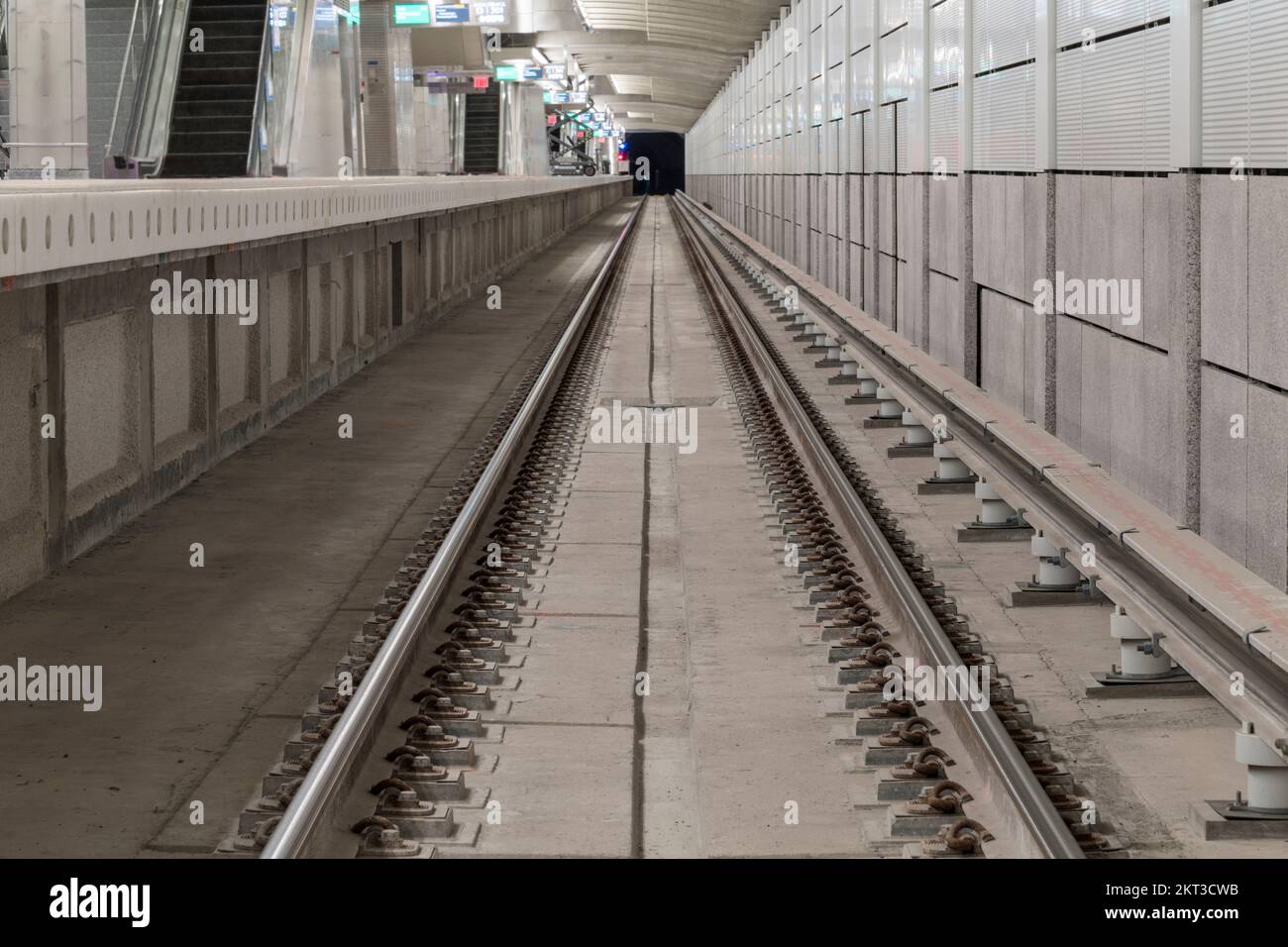 New York subway tracks from train level, New York City, New York USA Stock Photo