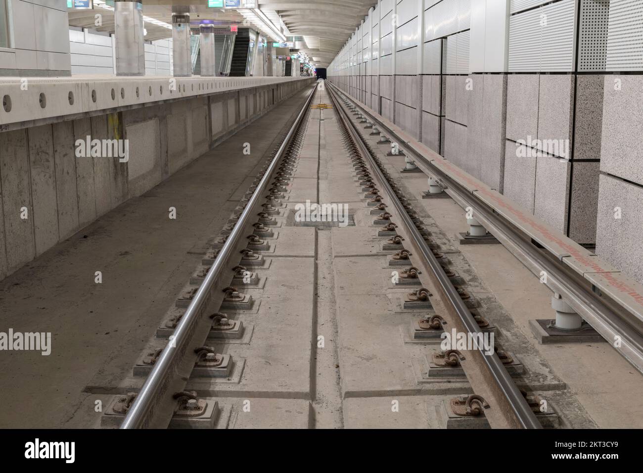 New York subway tracks from train level, New York City, New York USA Stock Photo