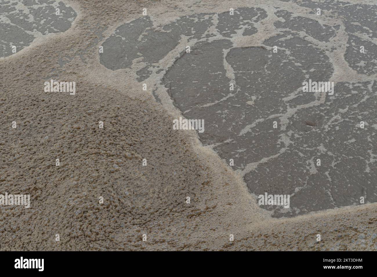 Bubbles in waste water treatment plant tanks using aeration in Aerobic Wastewater Treatment, Norristown Pennsylvania, USA Stock Photo