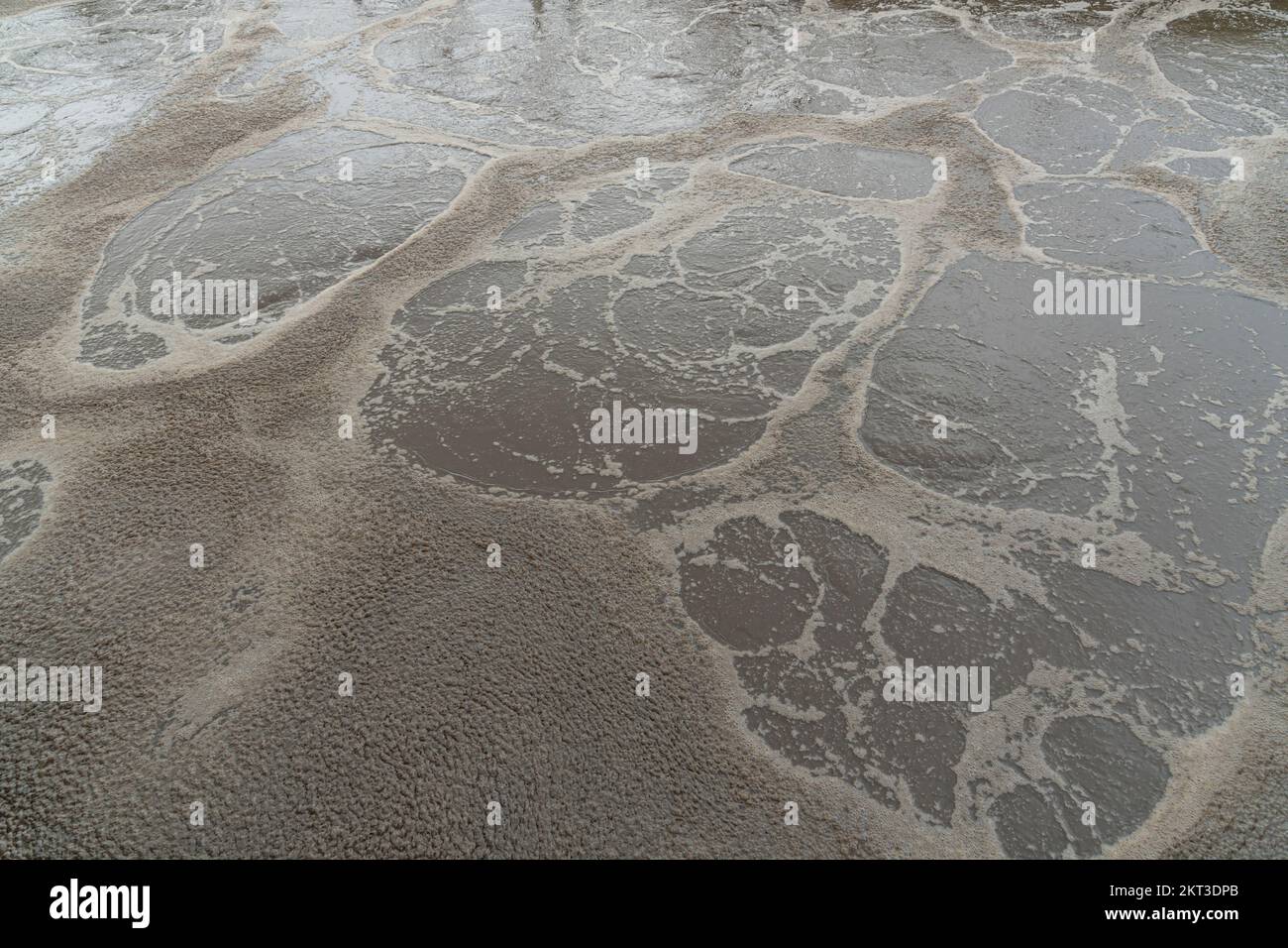 Bubbles in waste water treatment plant tanks using aeration in Aerobic Wastewater Treatment, Norristown Pennsylvania, USA Stock Photo