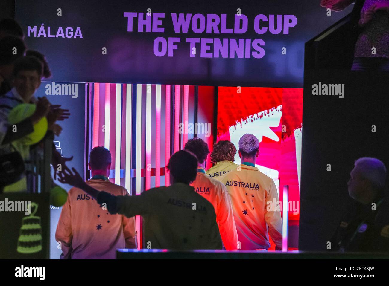 The australian team leaves the venue after the Tenns Davis Cup final in Malaga, Spain Stock