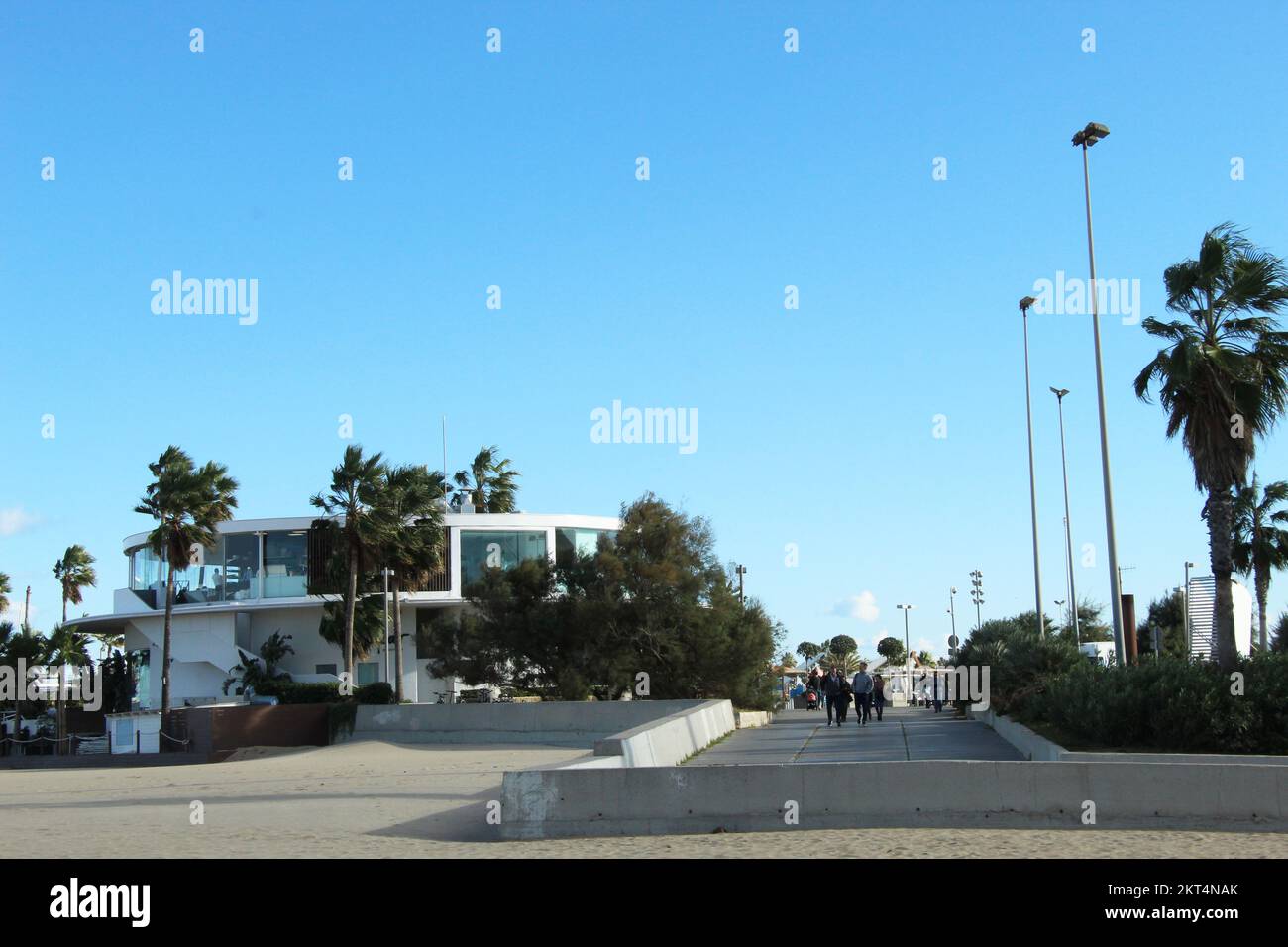 The building of the entertainment center on the embankment Stock Photo