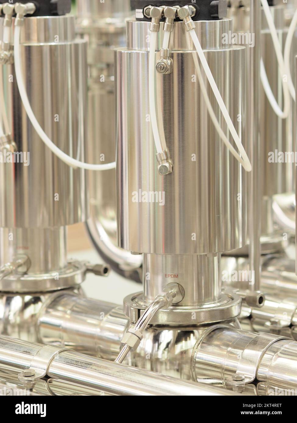 Industrial stainless gas and fluid cylinders Stock Photo - Alamy