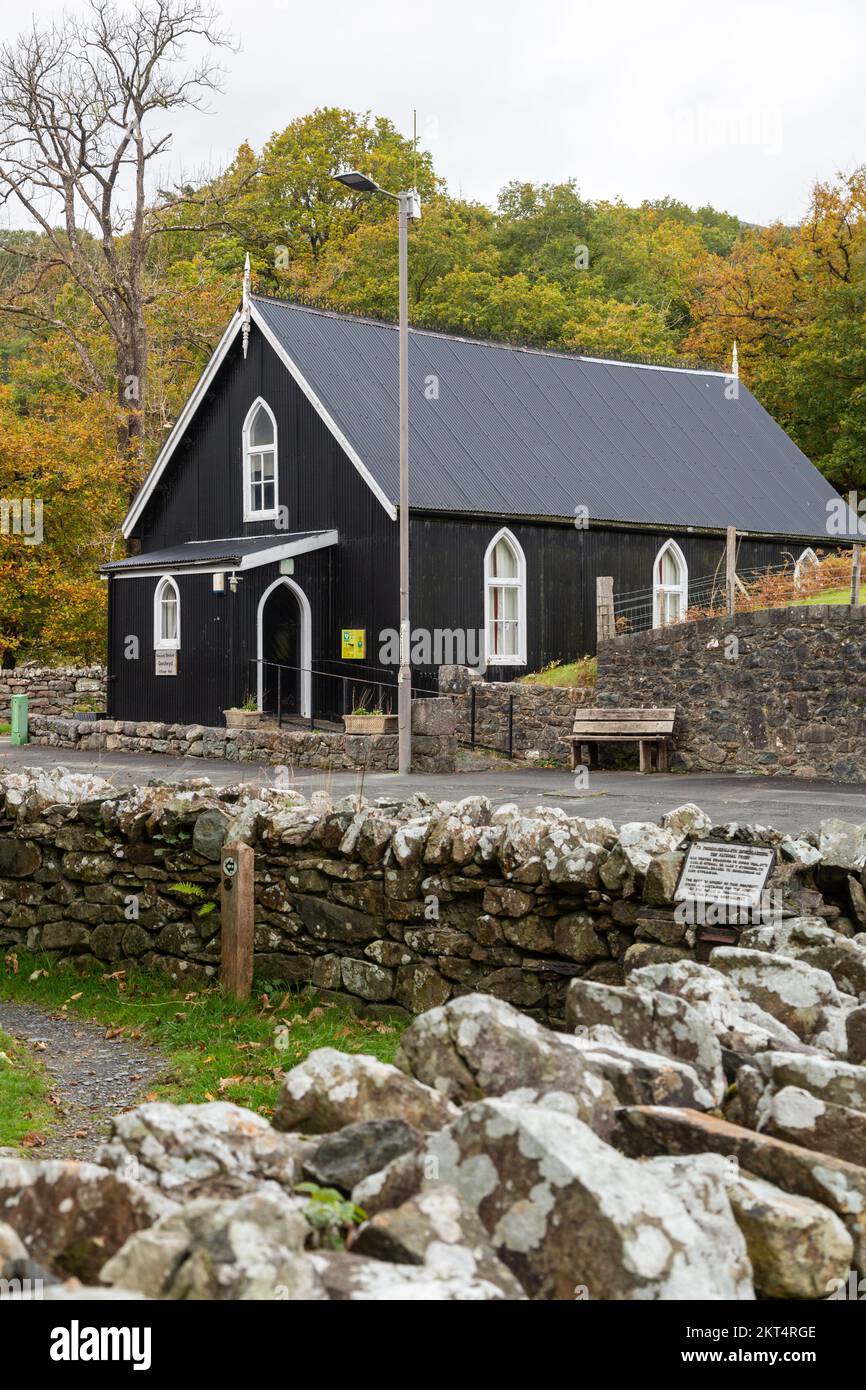 Ganllwyd Village Hall a former Mission Hall - now village hall Stock Photo